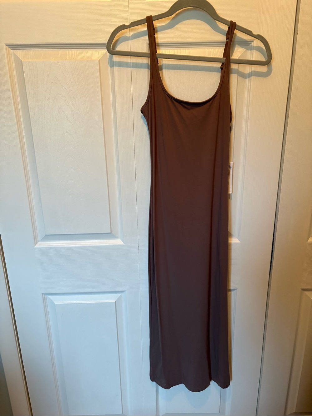 UGG Brown Maxi Slip Dress with Scoop Neck